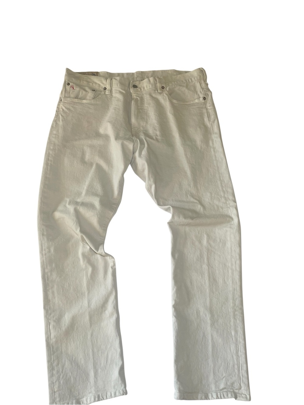 Polo Ralph Lauren Varick Slim Straight Jeans 38x30 off white denim